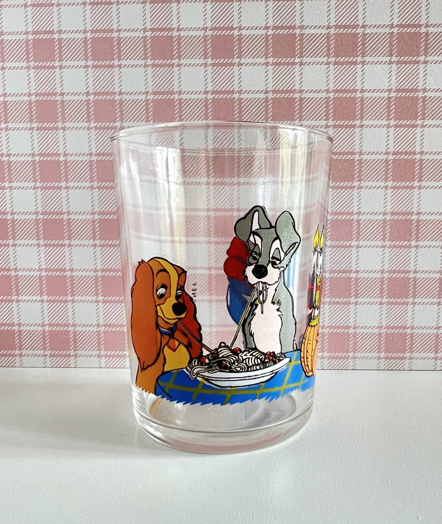 Petit verre à eau La Belle et le Clochard - Disney
