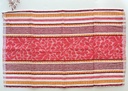 Essuie-main ligné et fleuri rose, rouge, orange et blanc