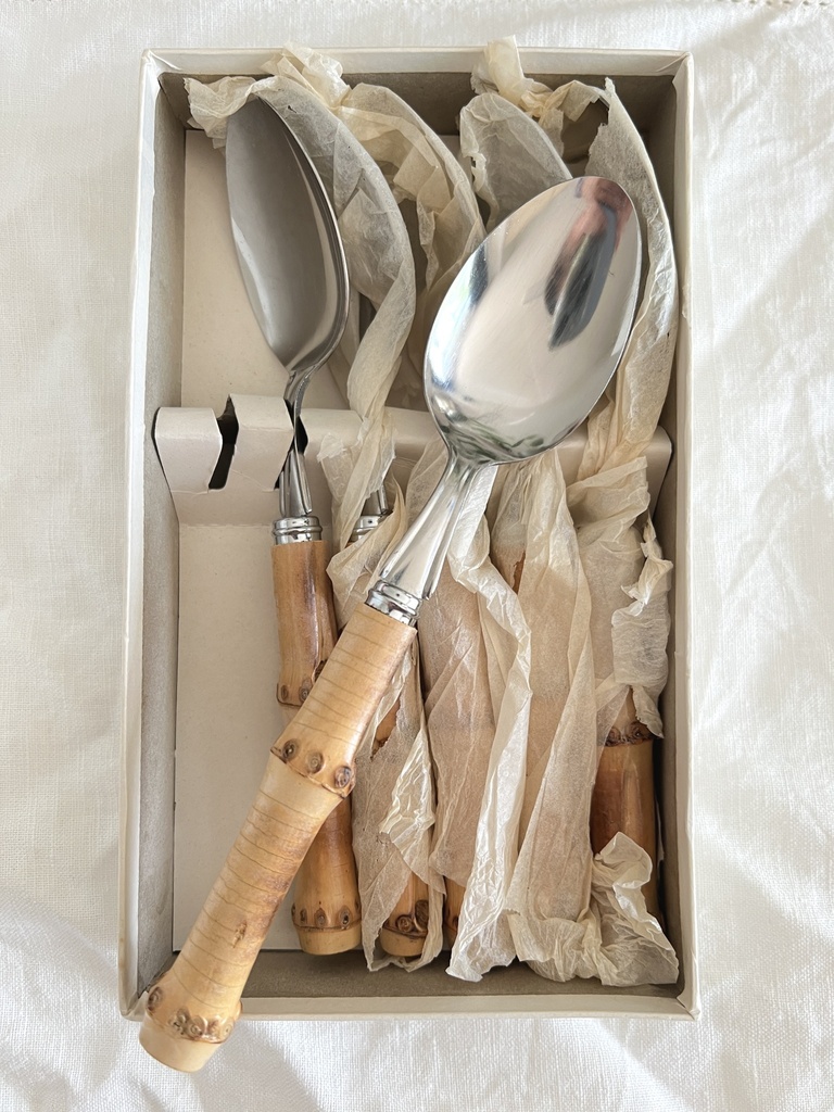 Boîte de 6 cuillères à soupe avec manche en bambou
