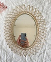 Petit miroir soleil ovale doré et rétractable Erdecor Escaut