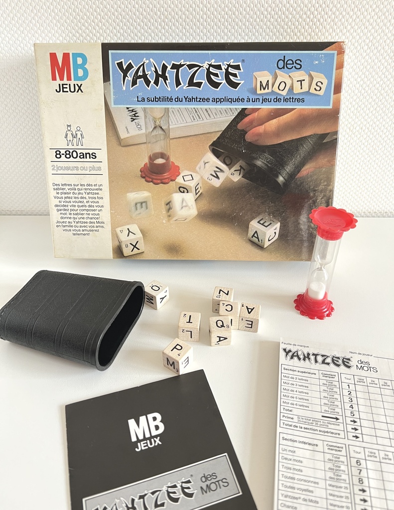Jeu Yahtzee des mots - MB 1979