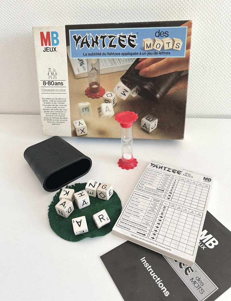 Jeu Yahtzee des mots - MB 1979