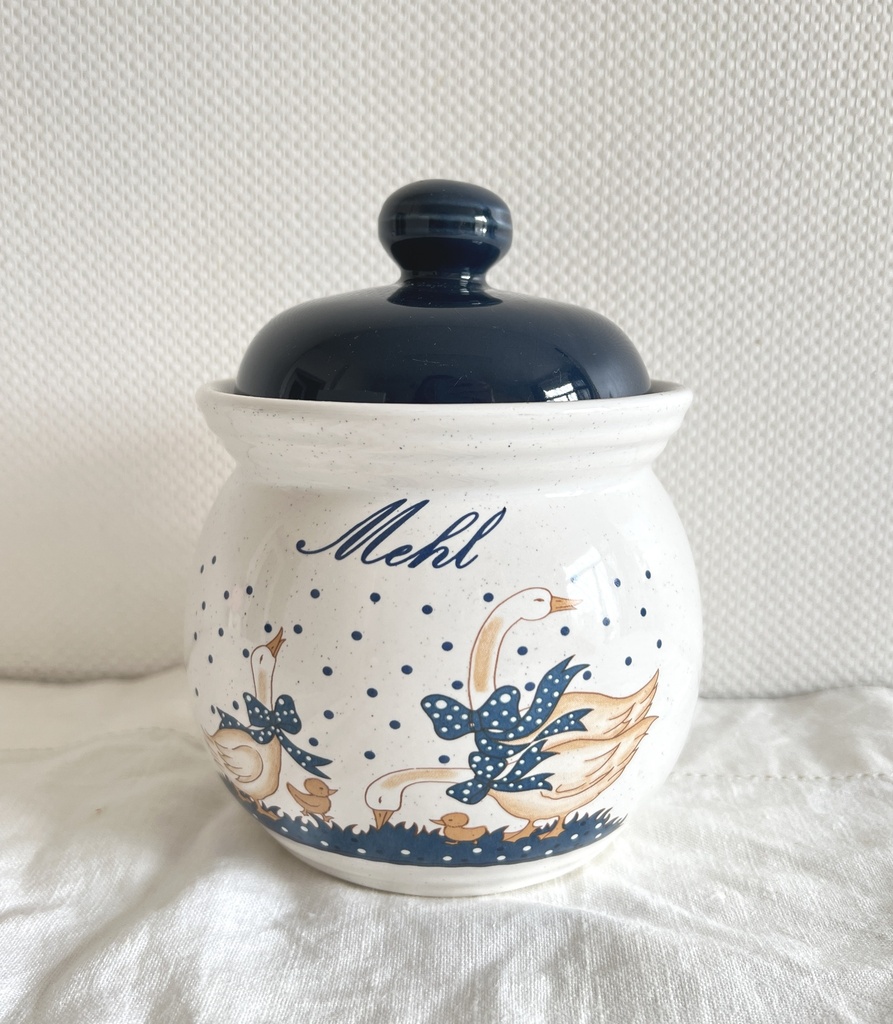 Pot de conservation décoré d'oies