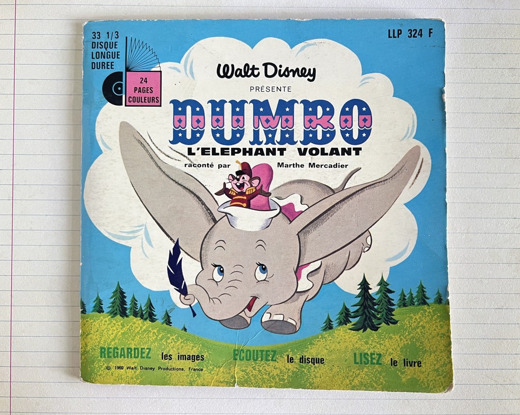 Livre-disque 33 tours 1/3 Dumbo - Walt Disney