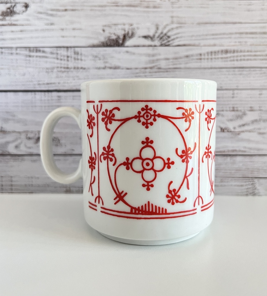 Tasse Bavaria Seltmann Weiden décor Saxe rouge