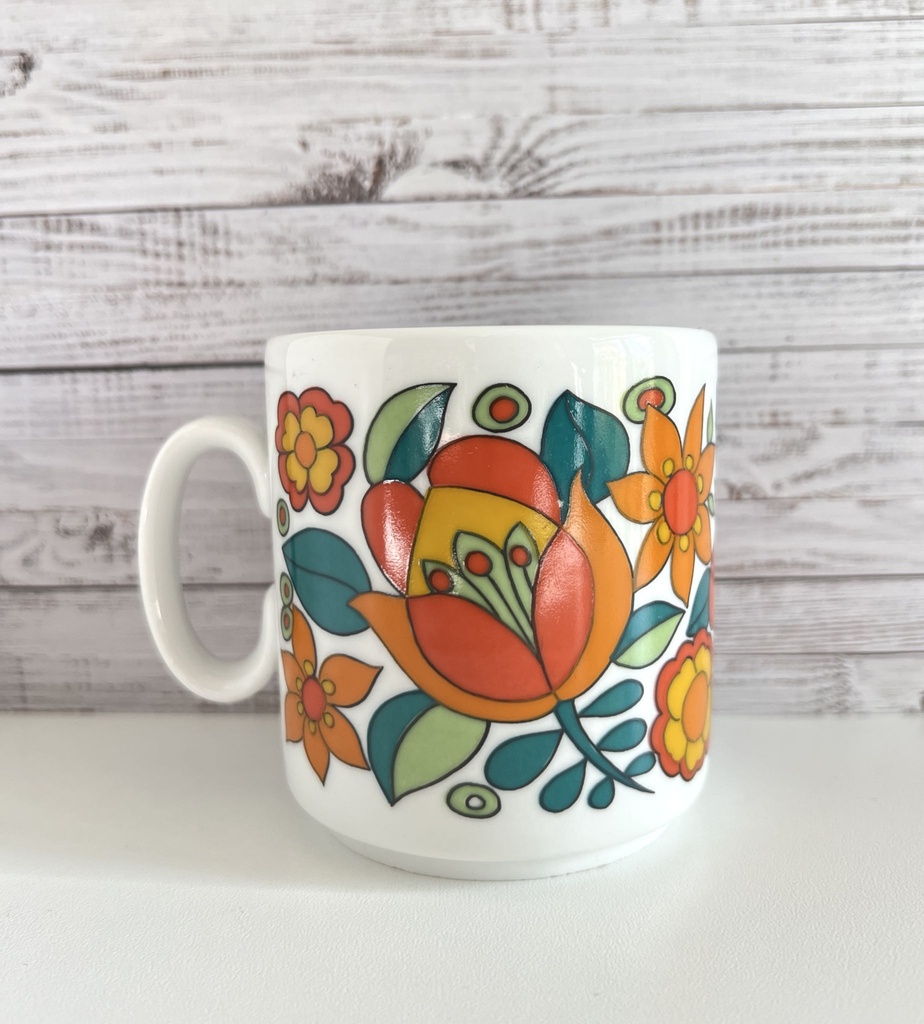 Tasse fleurie dans les tons orange Bavaria