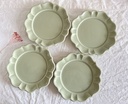 Lot de 4 assiettes plates vert menthe