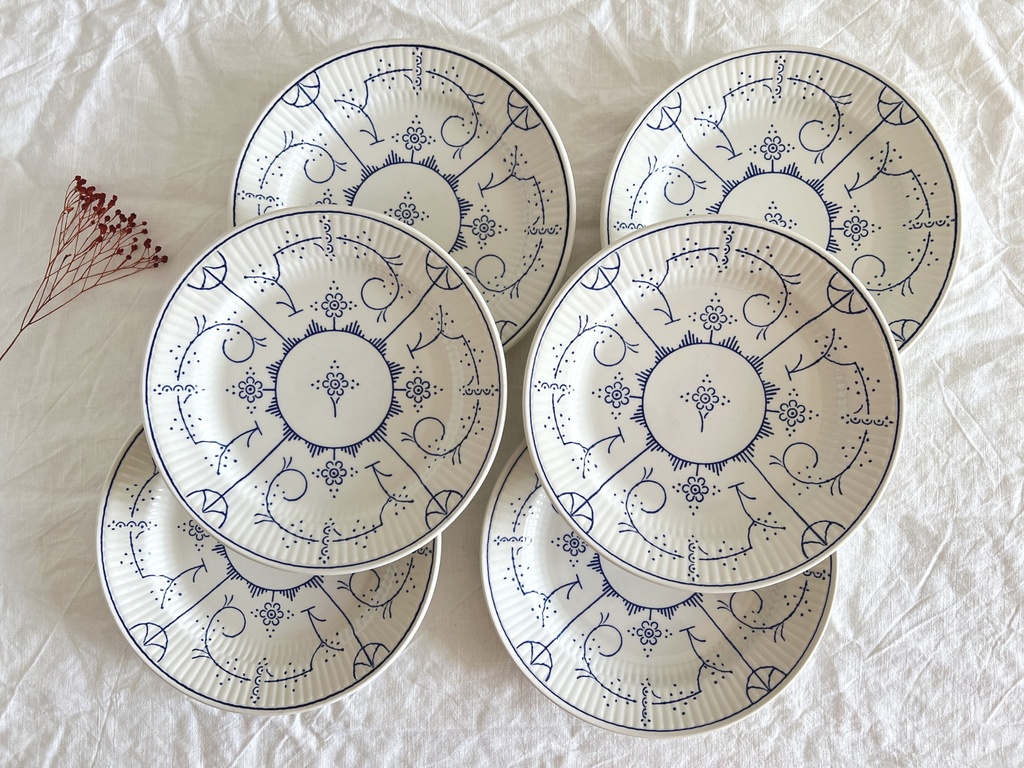 Lot de 6 assiettes à dessert Royal Boch Copenhague