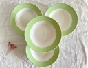 Lot de 4 assiettes creuses à bord vert pastel Zik Konakovo