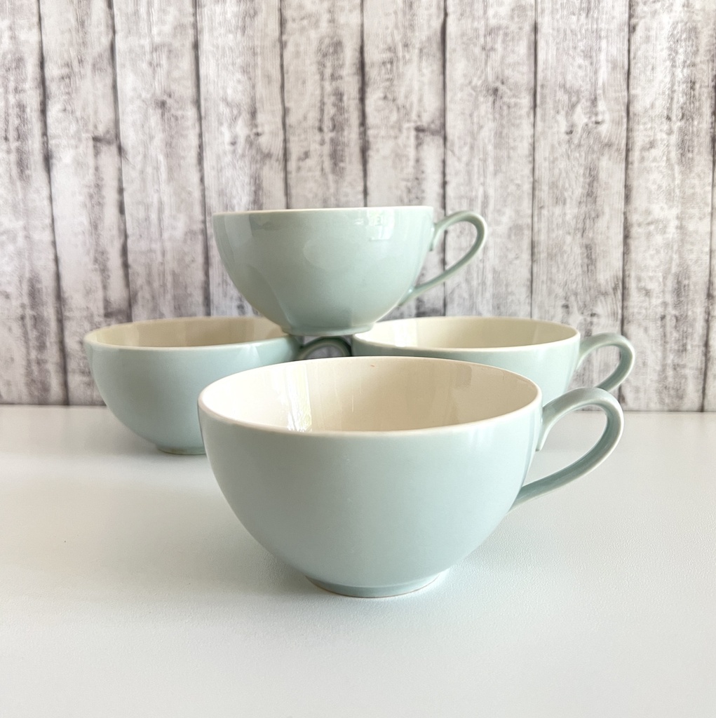 Lot de 4 tasses à thé Petrus Regout Desiree celadon