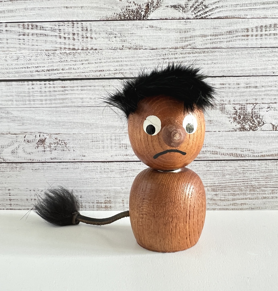 Décapsuleur diablotin en bois avec cheveux
