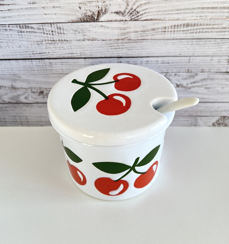Pot à confiture Waechtersbach décoré de cerises