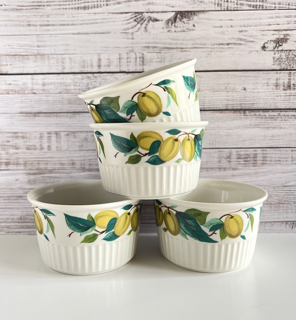 Lot de 4 ramequins à soufflé décor de prunes Villeroy & Boch