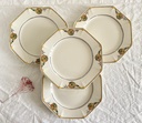 Lot de 4 assiettes plates Boch Art déco (décor 1206)