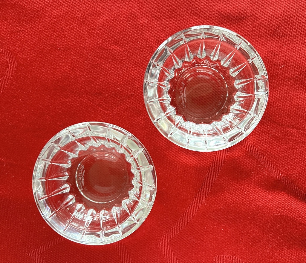 Lot de 2 cendriers ronds Val Saint-Lambert