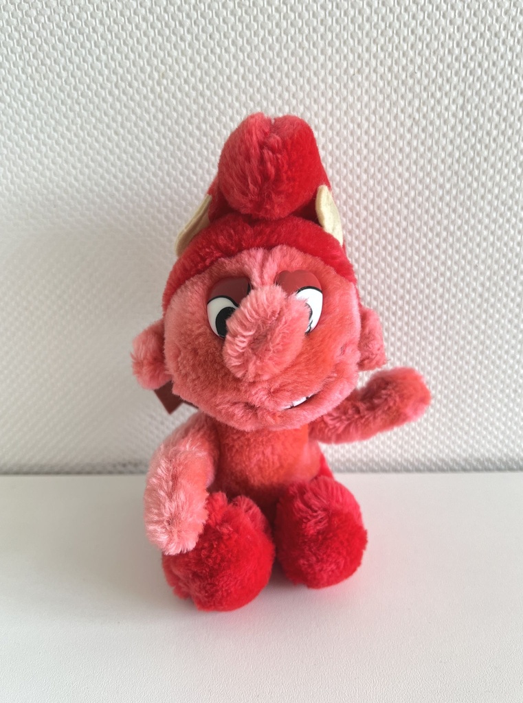 Peluche Schtroumpf diablotin / Diable rouge - Wallace Berrie 1984