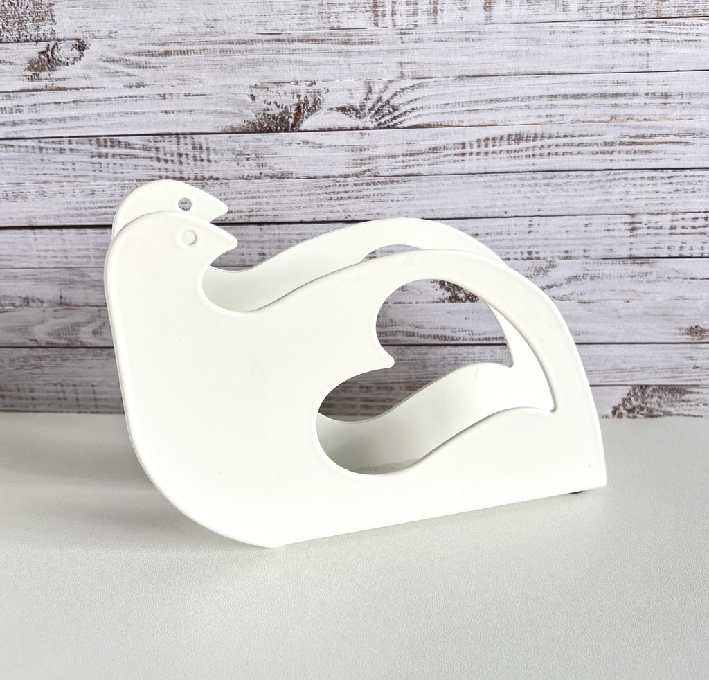 Porte-serviettes blanc en forme d'oiseau avec cœur Ikea Poppig