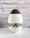 Pot en opaline en forme d'œuf au décor de Pâques marron