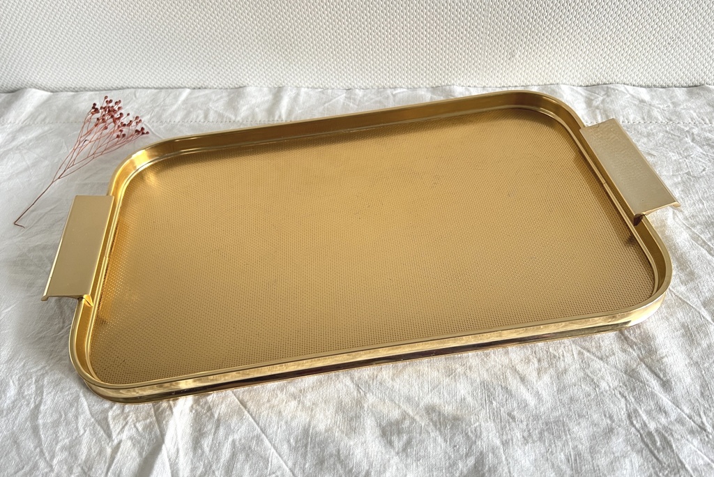 Plateau doré à anses Grosvenor