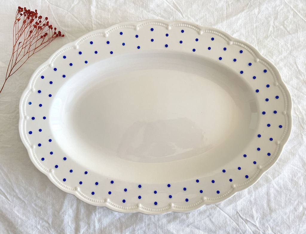 Plat ovale Boch Festival Points bleus