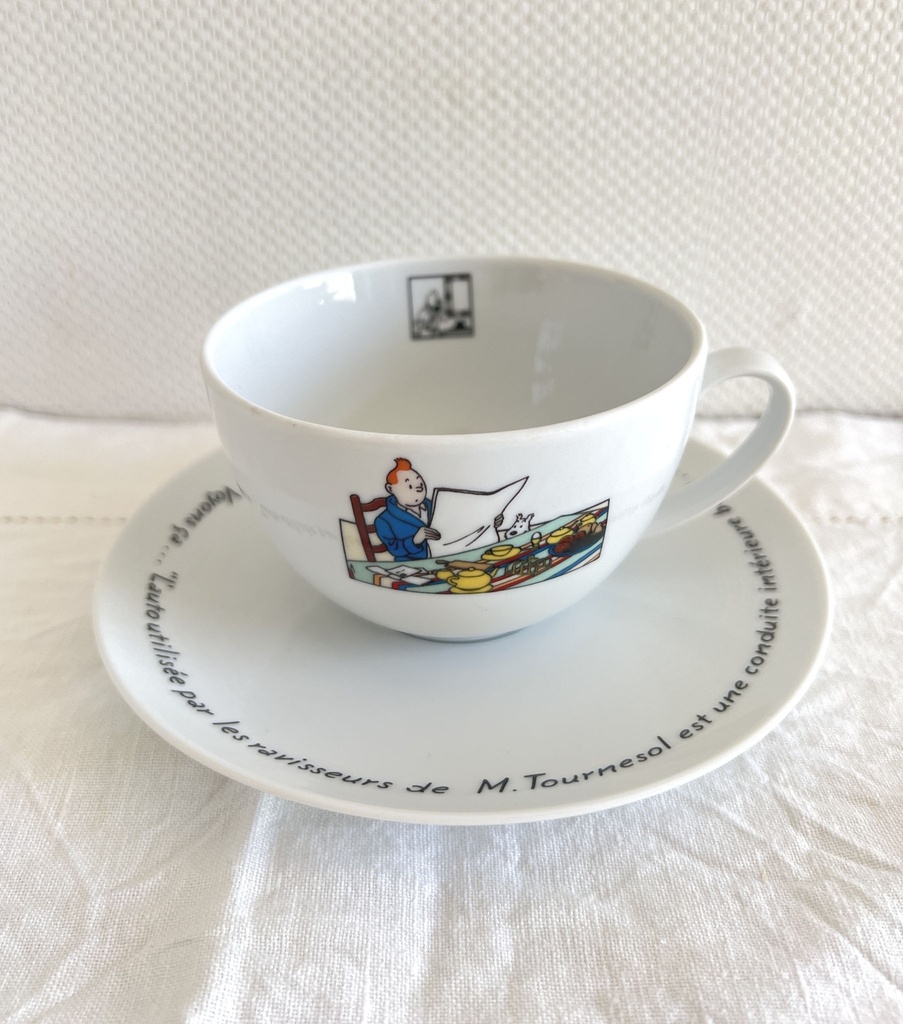Tasse et sous-tasse Tintin Les 7 boules de cristal - 1998