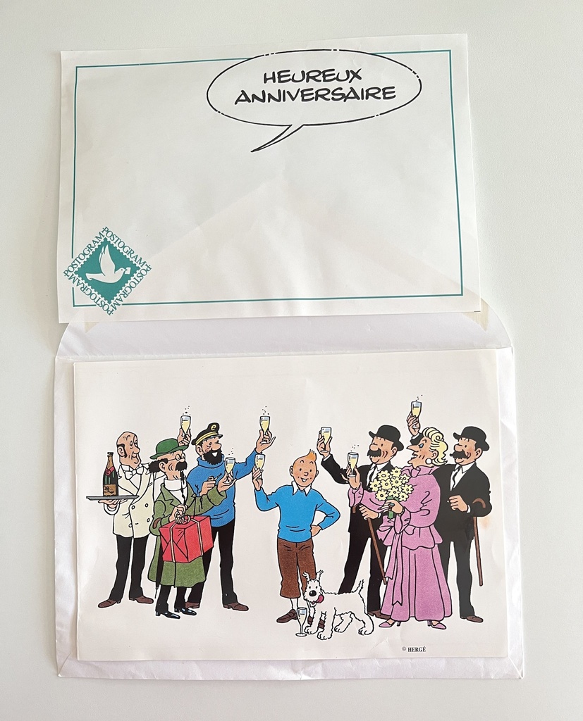 Carte et enveloppe Postogram Tintin - 1992