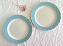 Lot de 2 grandes assiettes de service Boch Festival Opaline bleu