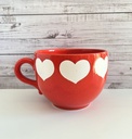 Grande tasse rouge à cœurs blancs Waechtersbach