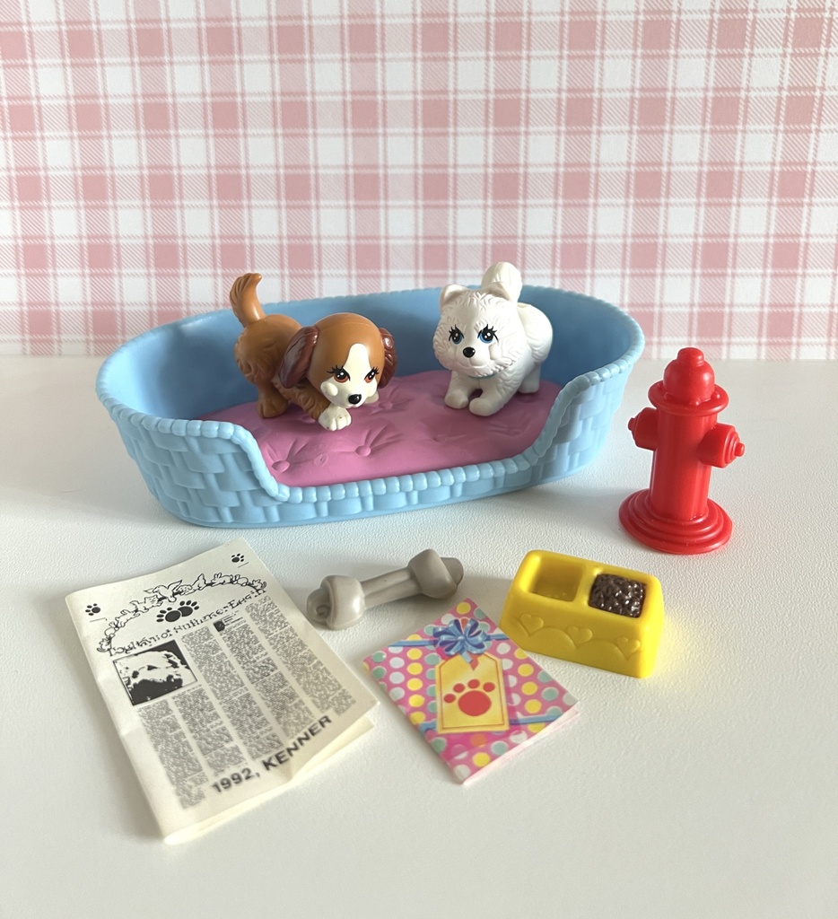 Vintage 1992 Kenner Littlest Pet Shop LPS Chat Gris Grey Cat Cutesy Kittens