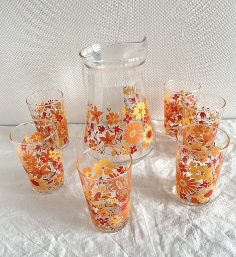 Service à orangeade Luminarc Flore neuf en boîte