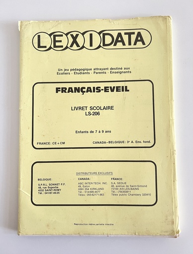 Livret Lexidata Français-éveil pour enfants de 7 à 9 ans