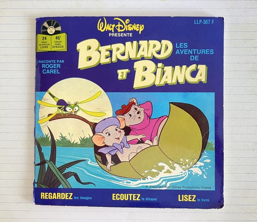 Livre disque 45 tours Bernard et Bianca de Walt Disney