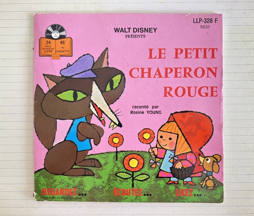 Livre disque 45 tours Le petit chaperon rouge de Walt Disney