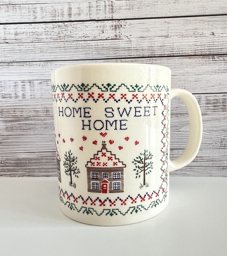 Tasse Home Sweet Home en point de croix Staffordshire