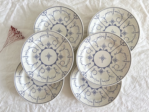 Lot de 6 assiettes à dessert Royal Boch Copenhague
