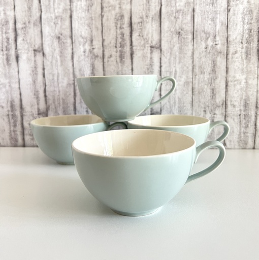Lot de 4 tasses à thé Petrus Regout Desiree celadon