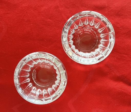 Lot de 2 cendriers ronds Val Saint-Lambert