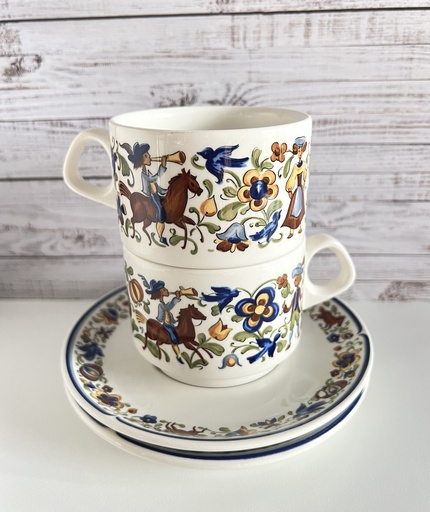Lot de 2 tasses et sous-tasses Villeroy & Boch Troubadour