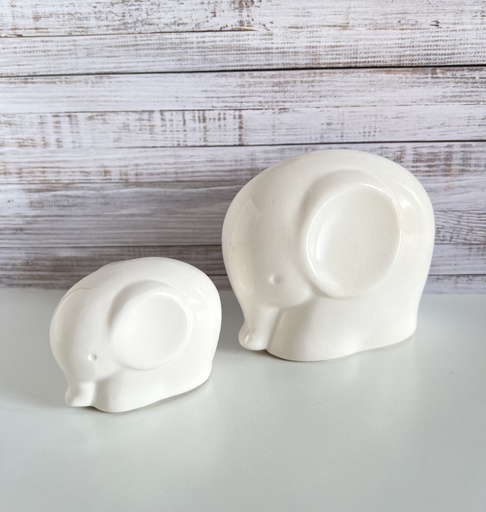 Duo d'éléphants blancs en céramique