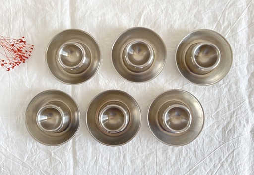 Ensemble de 6 coquetiers ronds en inox Menagia Baes