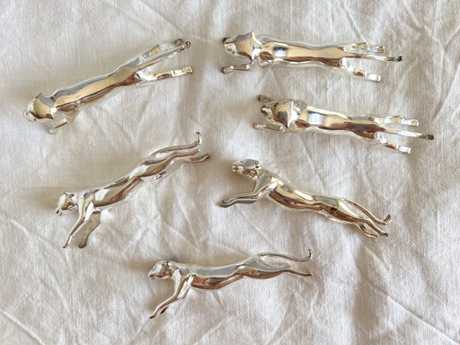 Ensemble de 6 porte-couteaux panthère en métal