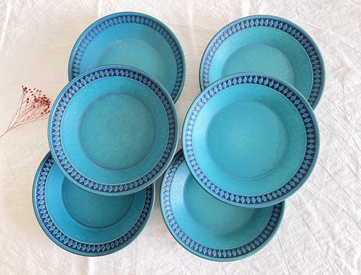 Lot de 6 assiettes creuses Ceramano Saphir
