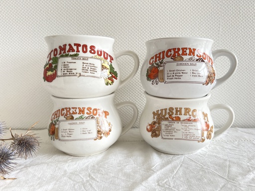 Bol à soupe avec liste d'ingrédients