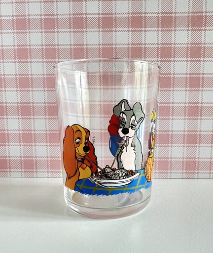 Petit verre à eau La Belle et le Clochard - Disney